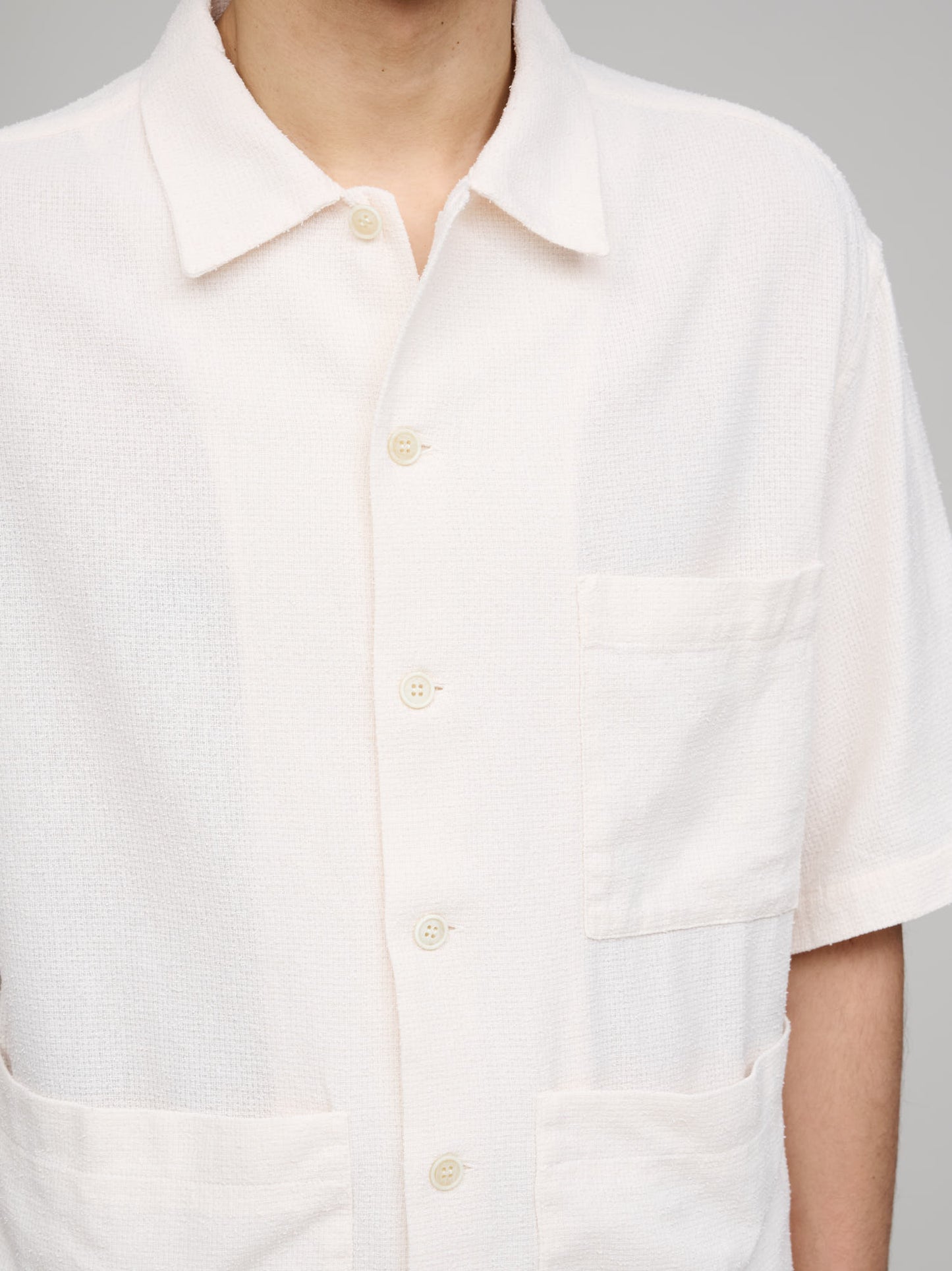 Donde Hopsack Shirt, Ecru