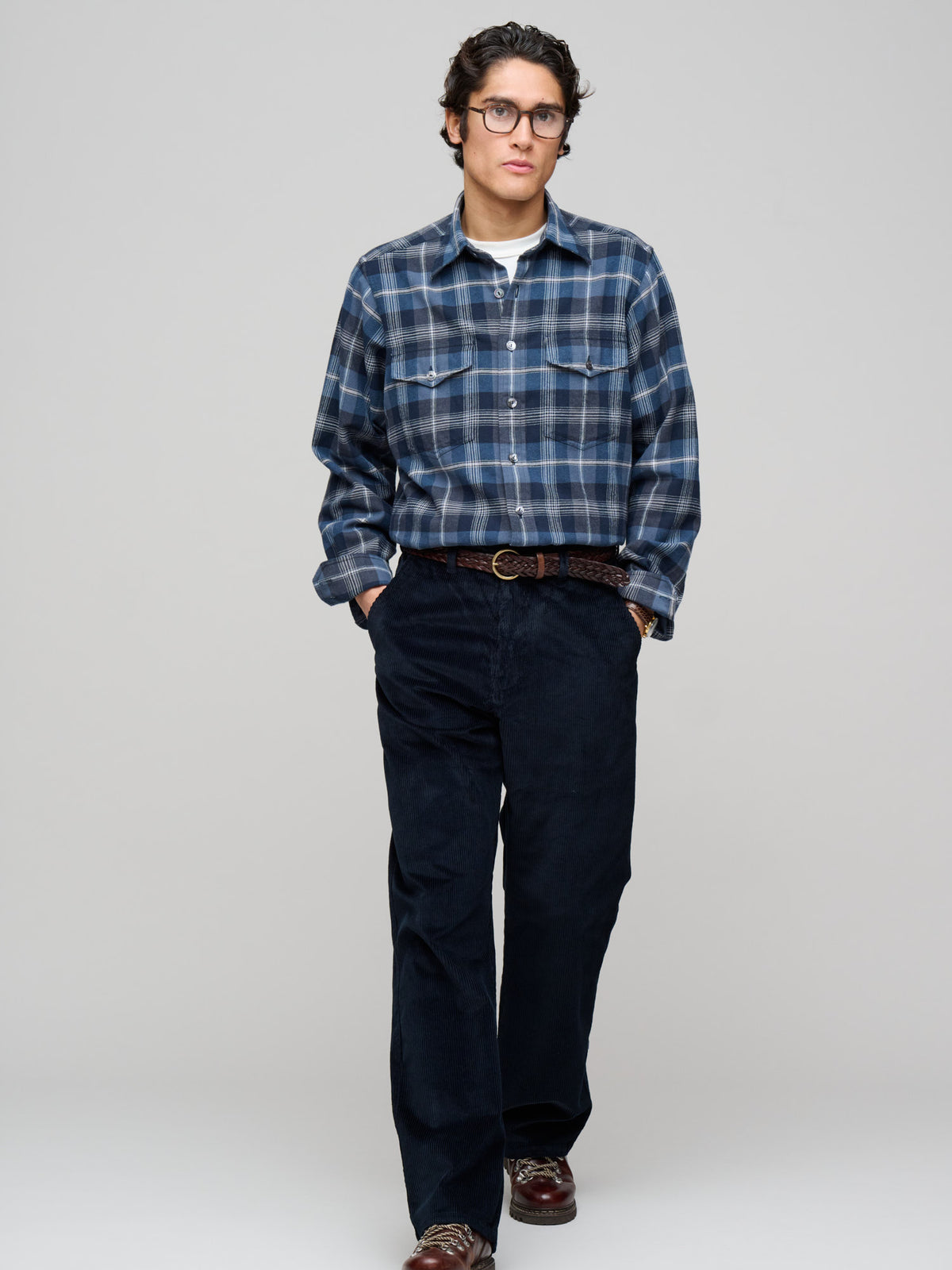 LP Two-Pocket Check Shirt, Blue Mix