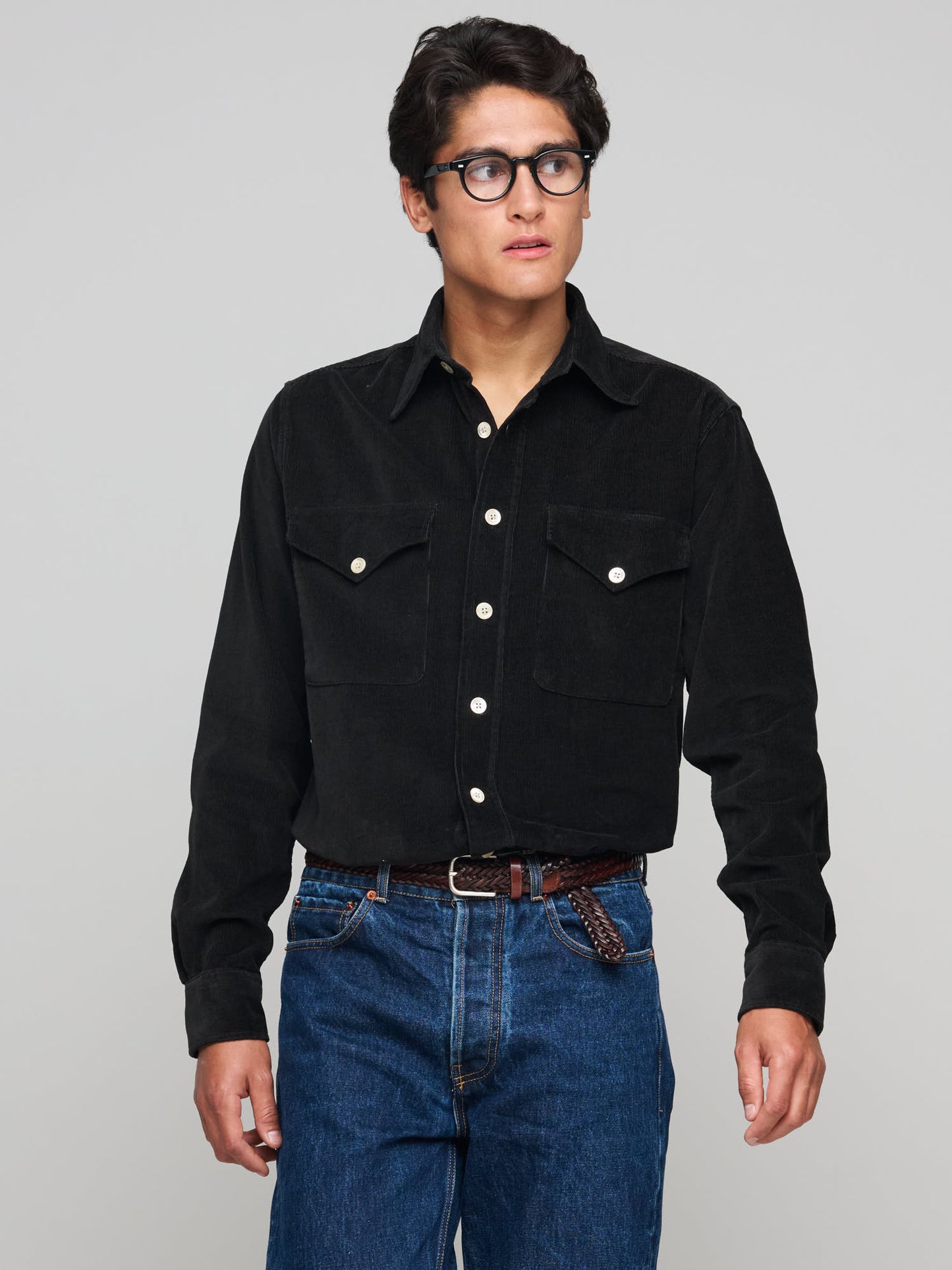 American Western Cord Shirt, Chocolate