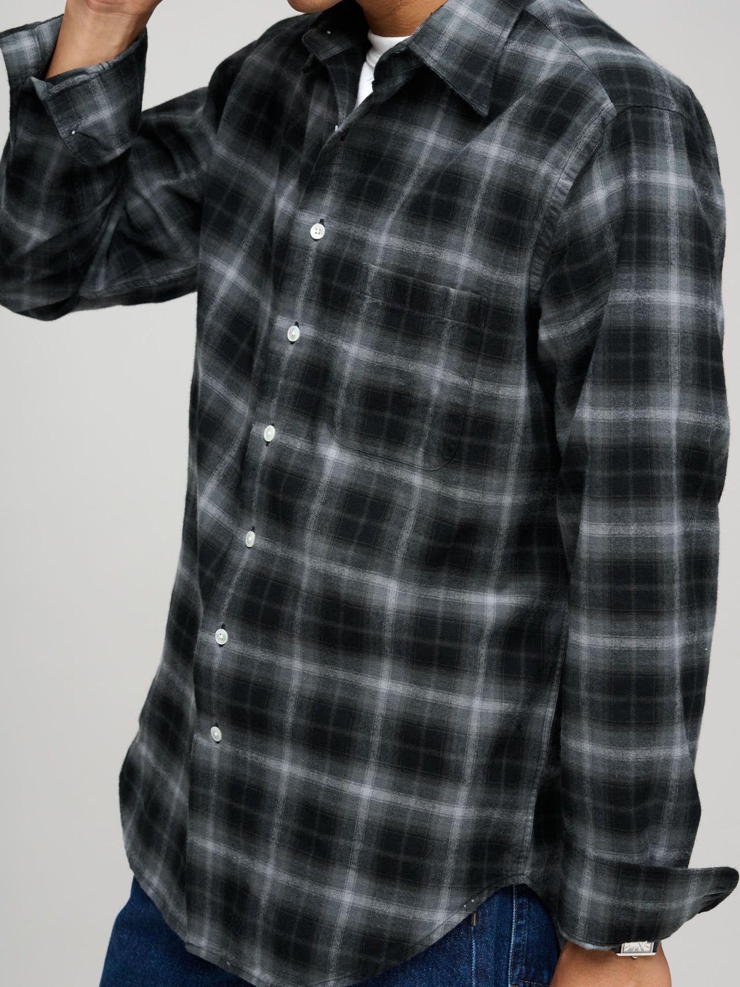 Duty Shirt Flannel Shadow Check, Charcoal