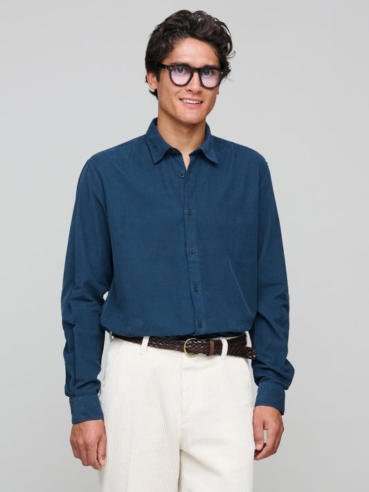 Fine Cord Shirt, Navy