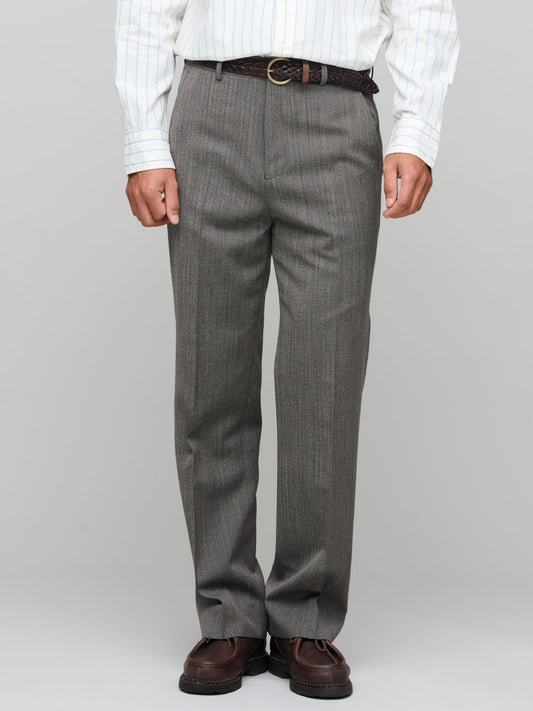 Herringbone Suit Pants, Deep Brown