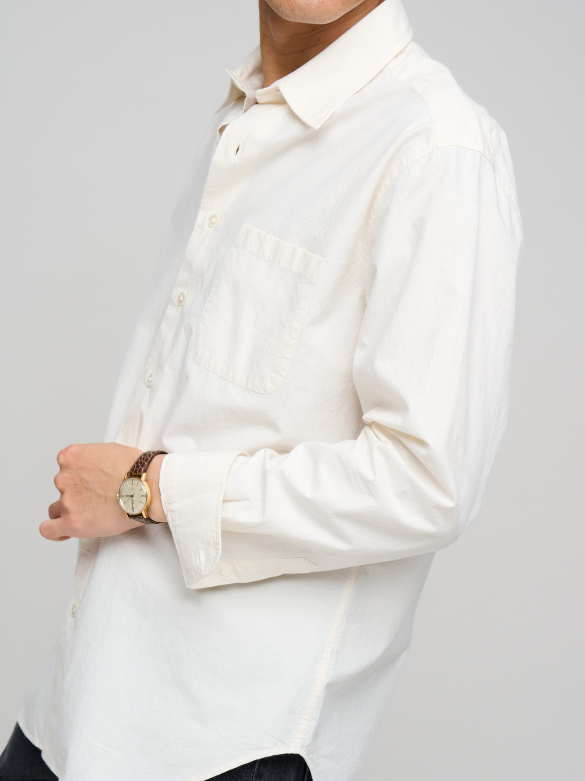 Duty Shirt Triple-Washed Poplin, Undyed Ecru