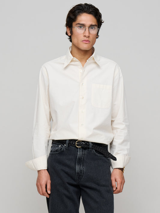 Duty Shirt Triple-Washed Poplin, Undyed Ecru