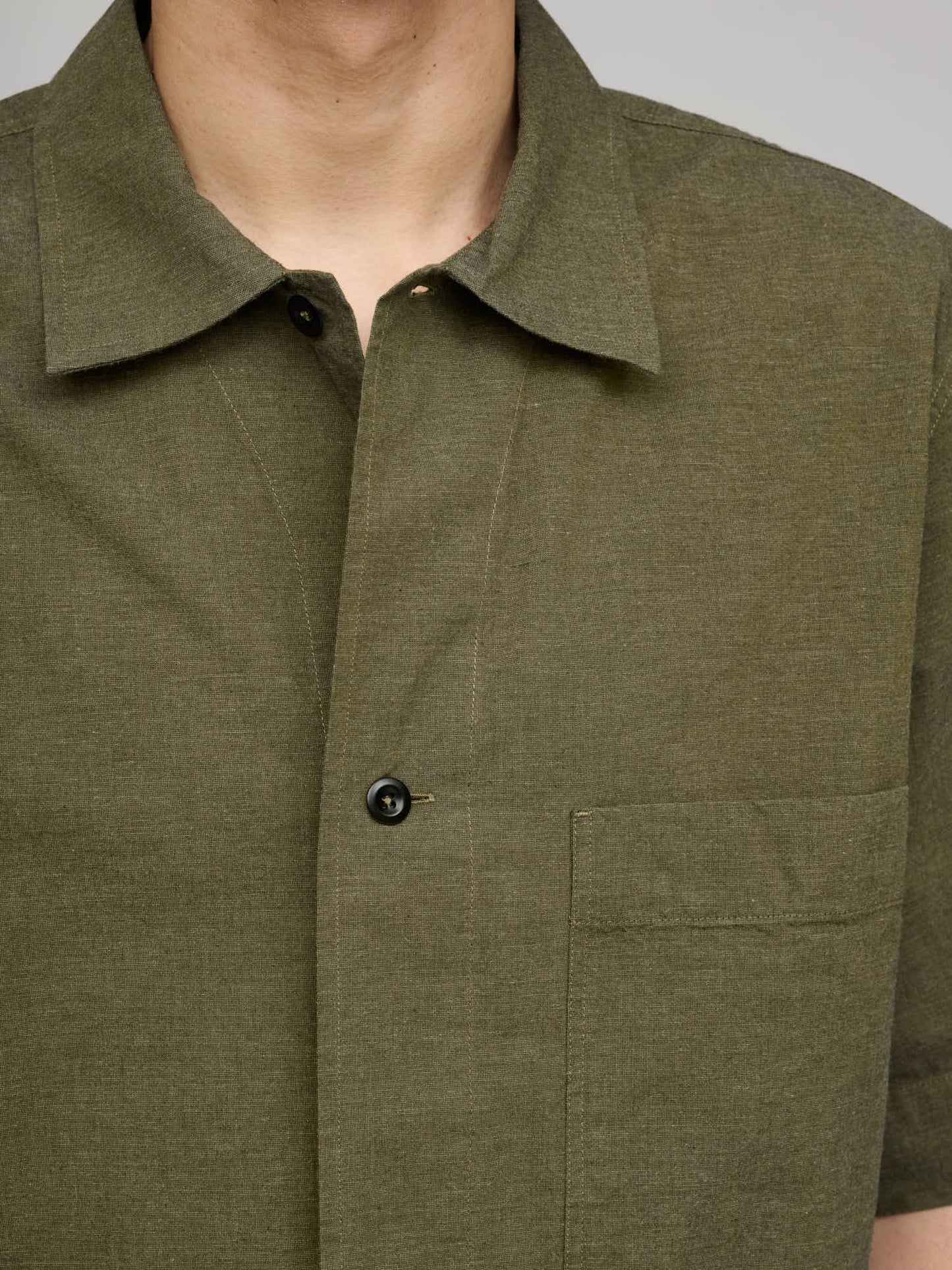 S/S Pj Shirt Dry Cotton End On End, Moss