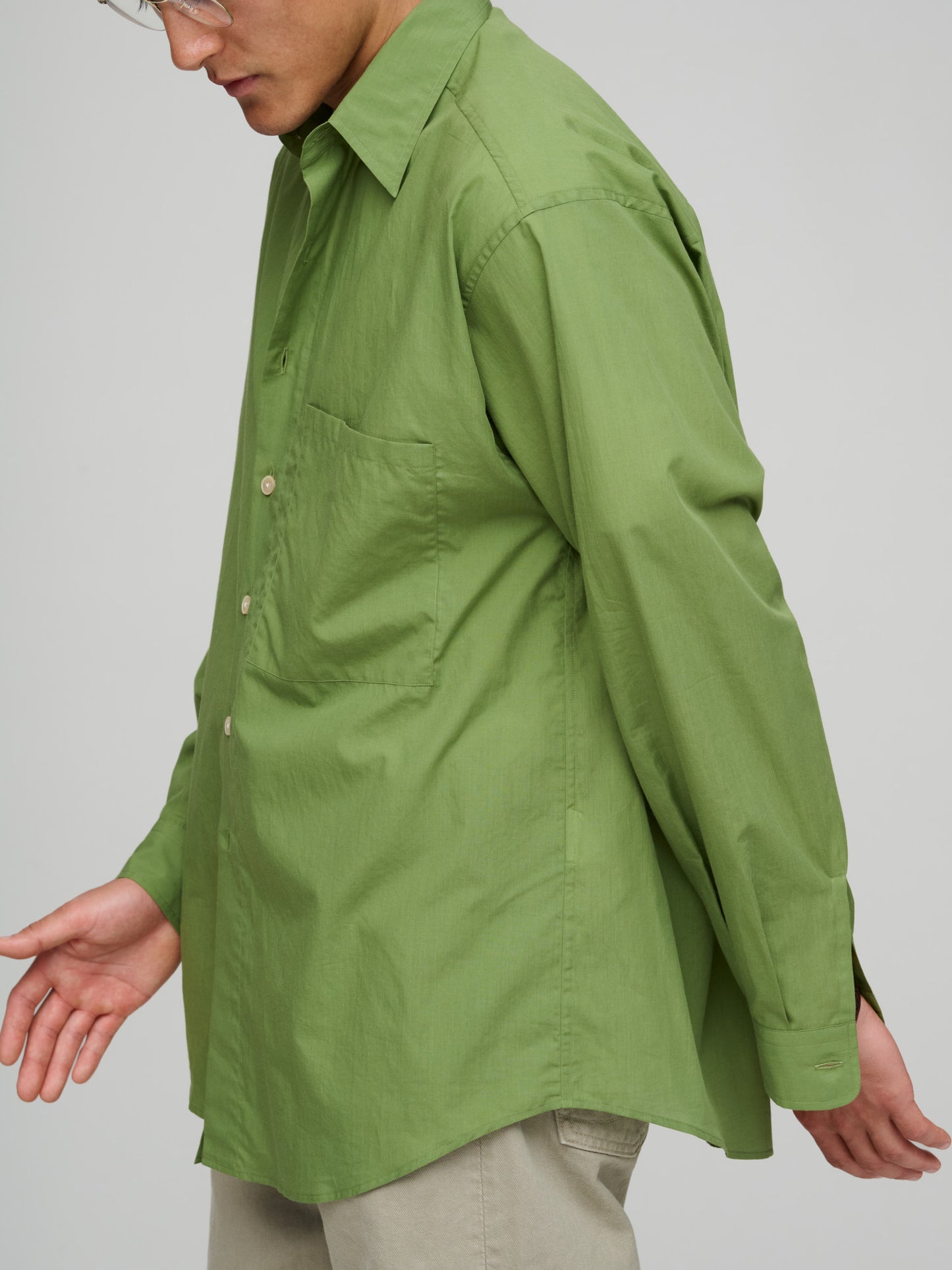 Super Fine Cotton Lawn Shirt, Dusty Green