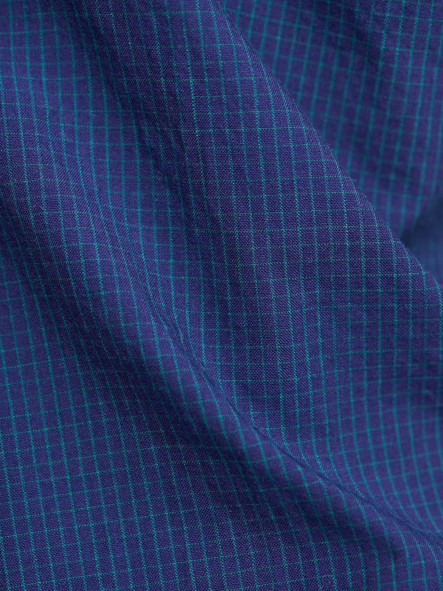 Regular Collar S/S Shirt, Dark Navy Tiny Check