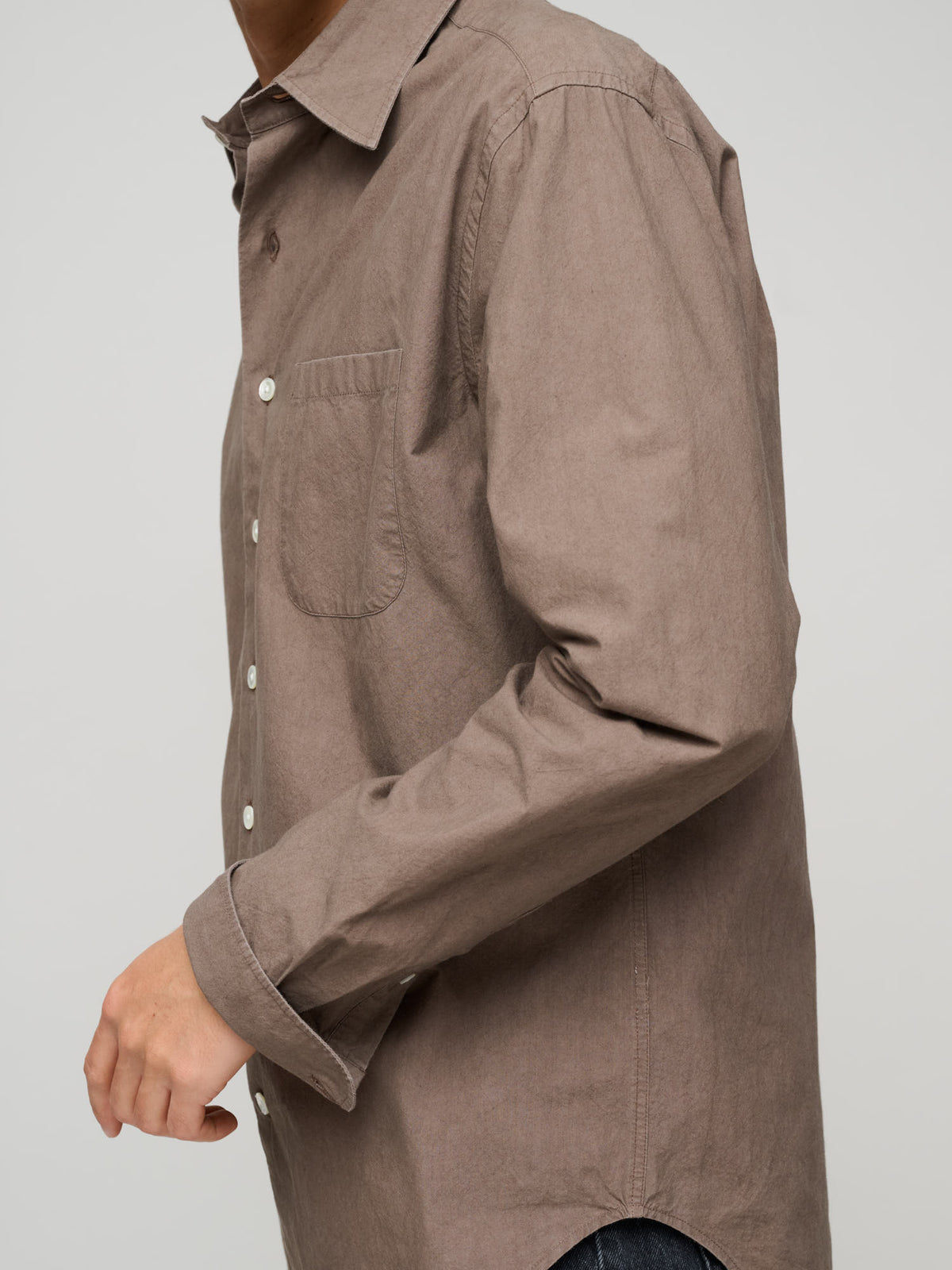 Duty Shirt Triple-Washed Poplin, Garment Dyed Brown