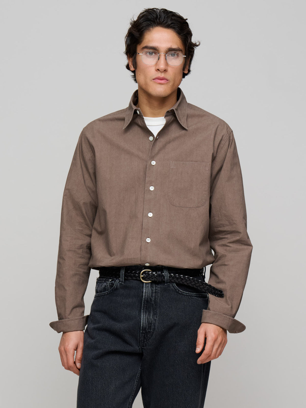 Duty Shirt Triple-Washed Poplin, Garment Dyed Brown