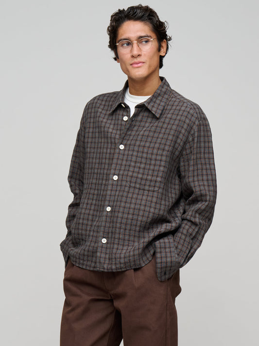 Farmer Shirt Irish Linen, Dusk