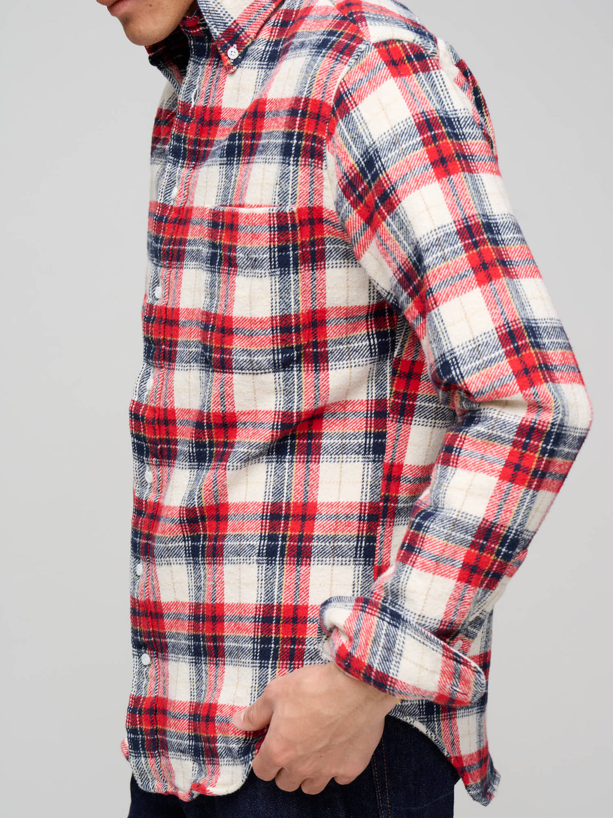 Brushed Winter Madras Shirt, Red
