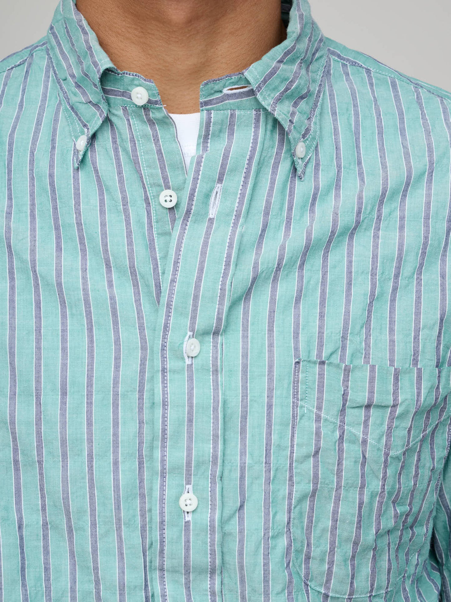 Japanese Awning Stripe, Green/Navy
