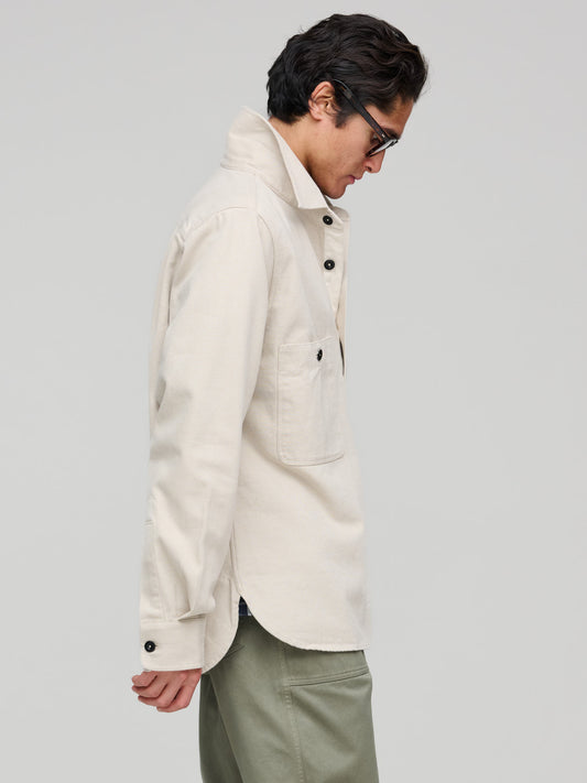 Overhead Shirt Cotton Wool Drill, Bone