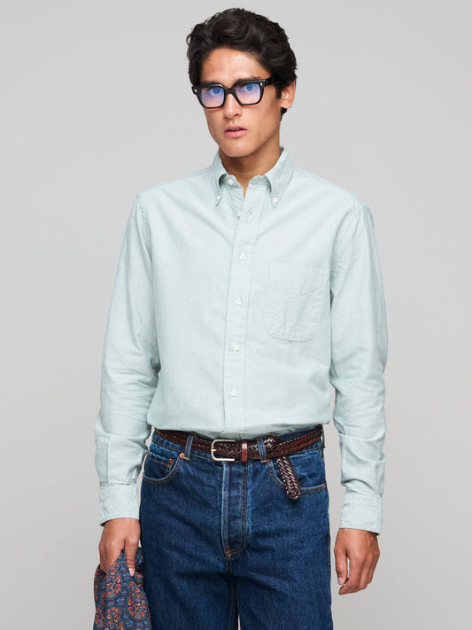 Brushed Oxford Shirt, Dusty Green