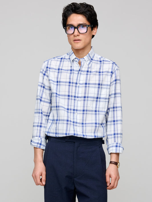 Archive Dishtowel Check BD Shirt, Navy