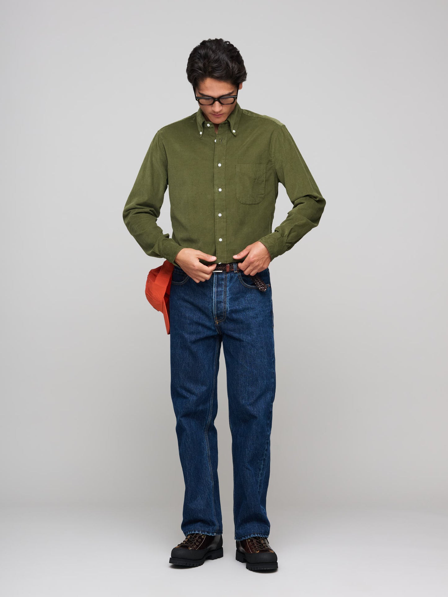 Corduroy Shirt, Moss Green