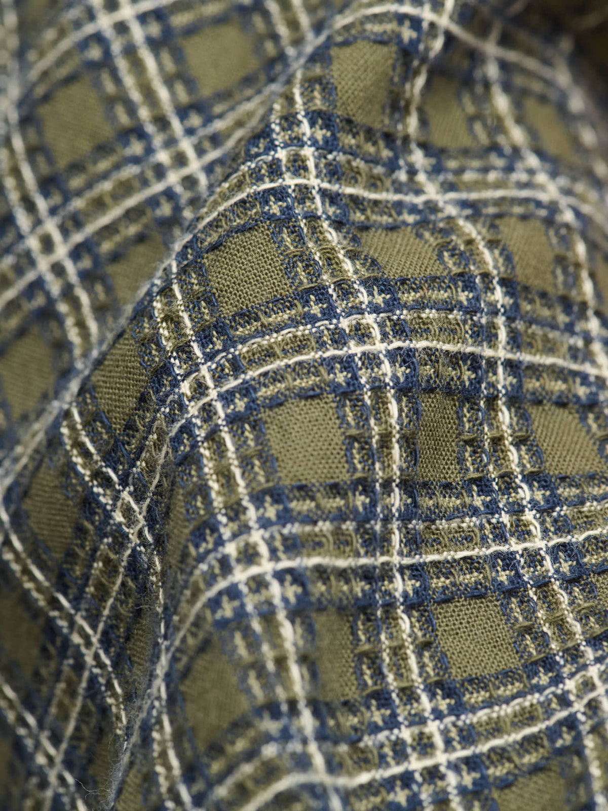 Off Duty L/S Shirt Dobby Check, Olive