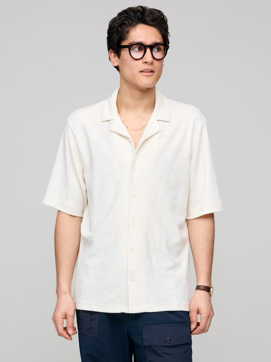 Towelling Camp Collar Shirt, Undyed