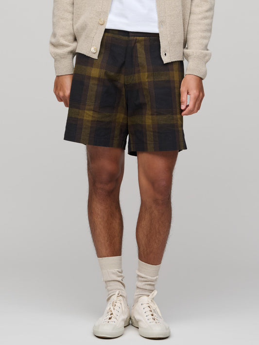Utility Shorts, Navy & Khaki Check