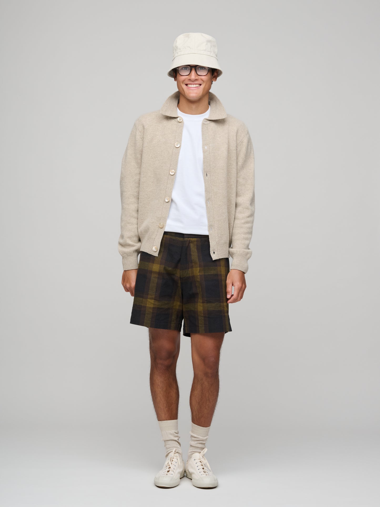 Utility Shorts, Navy & Khaki Check