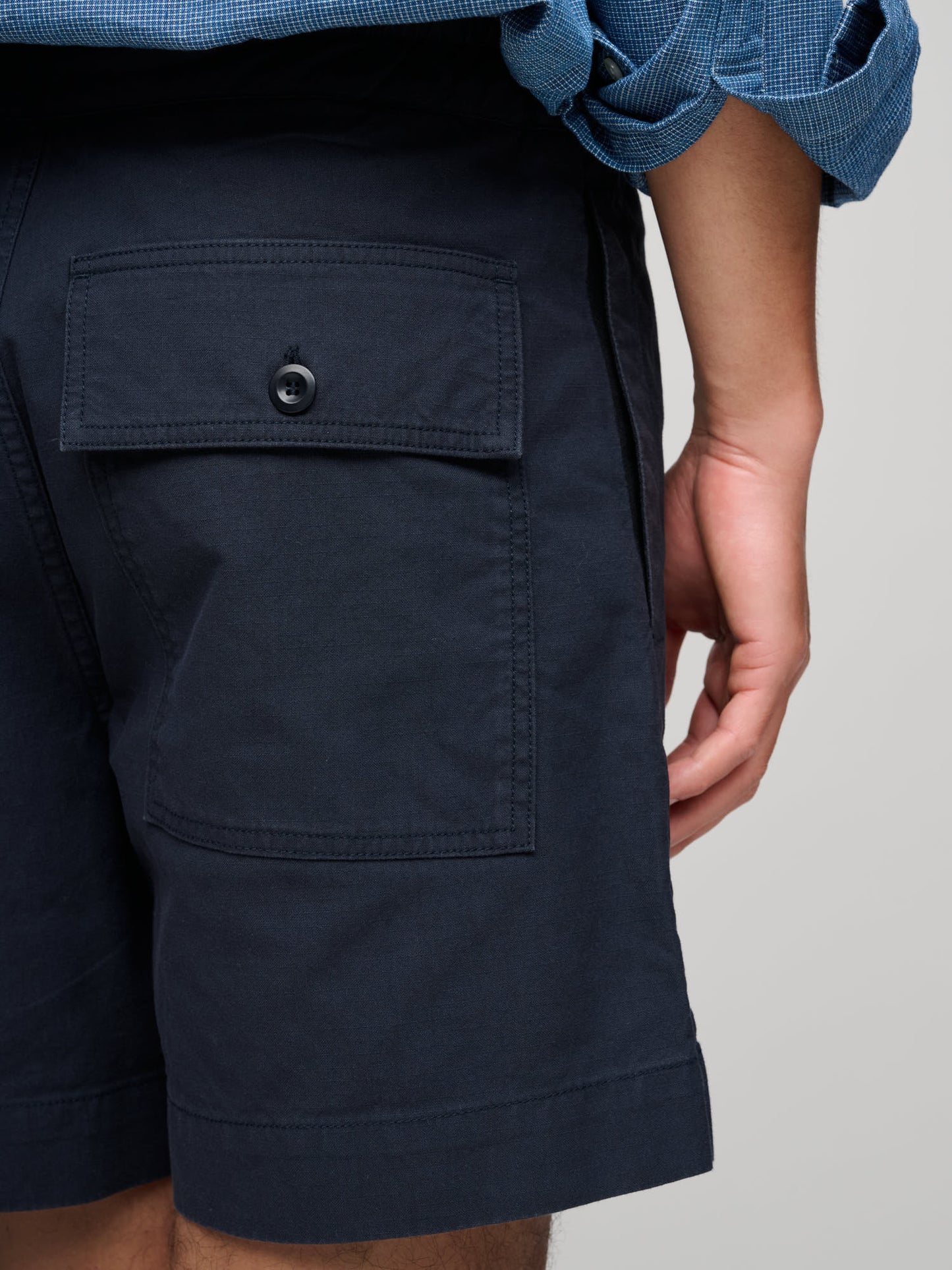 Gym Shorts Washed Cotton Ripstop, Ink