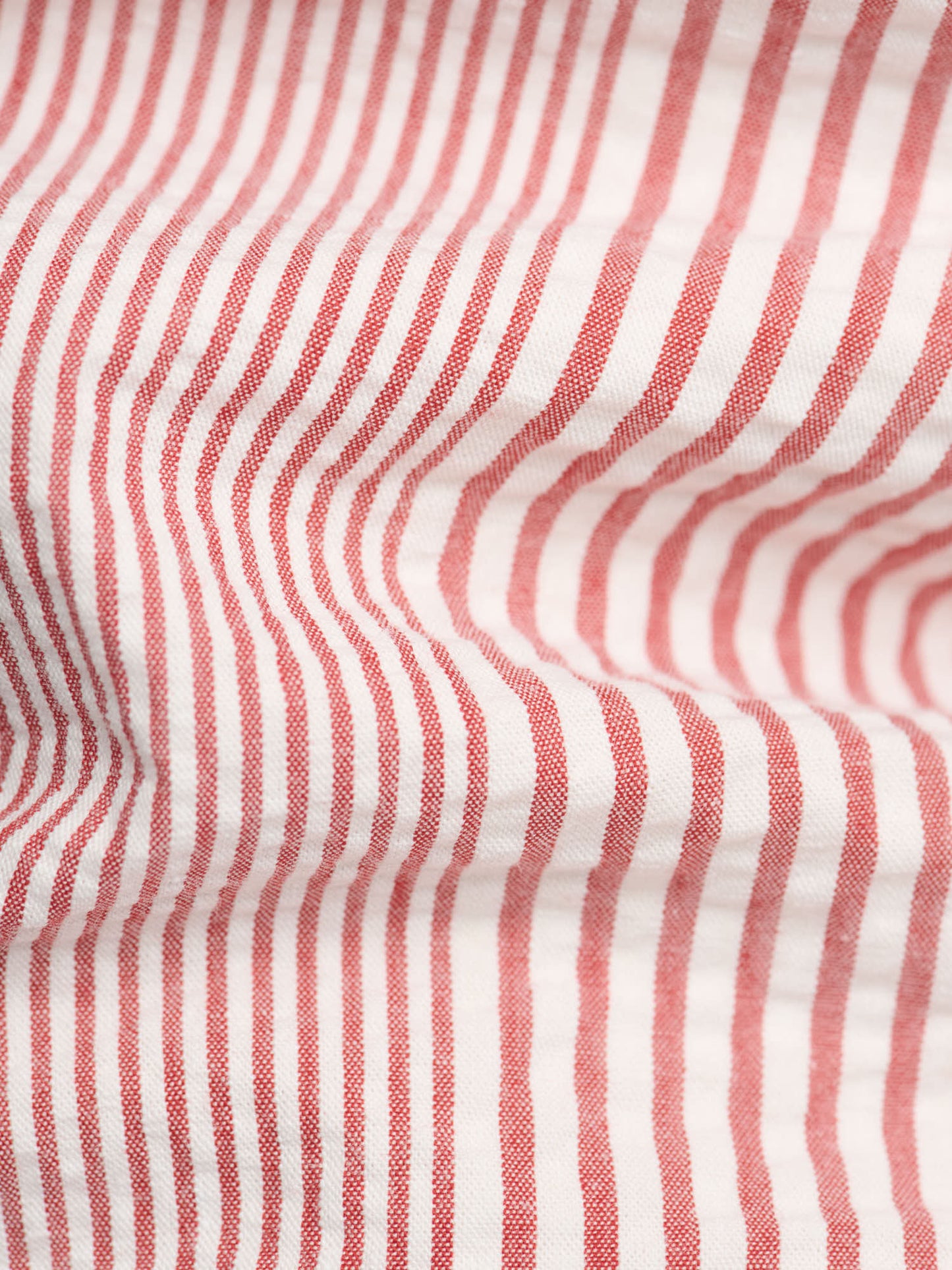 Seersucker Stripe Drawstring Short, Red & Wht