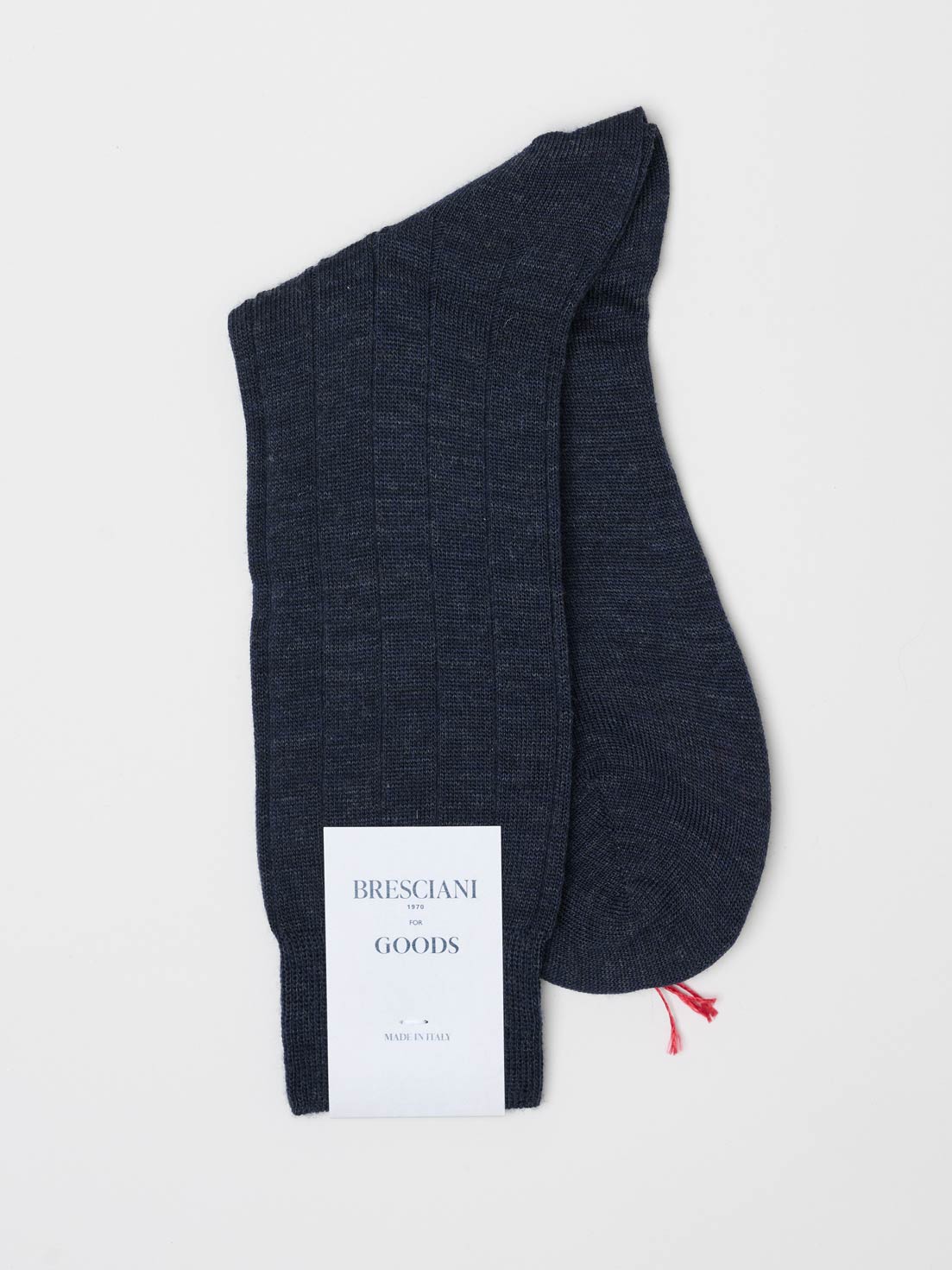Fine Ribbed Wool Socks, Navy