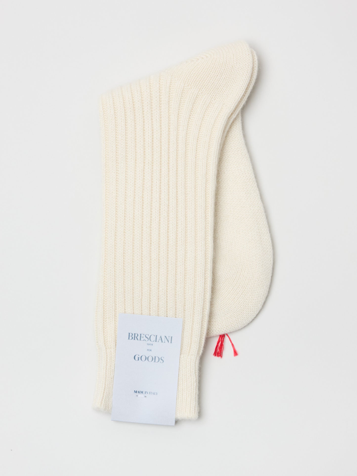 Heavy Ribbed Cashmere Socks, Ivory