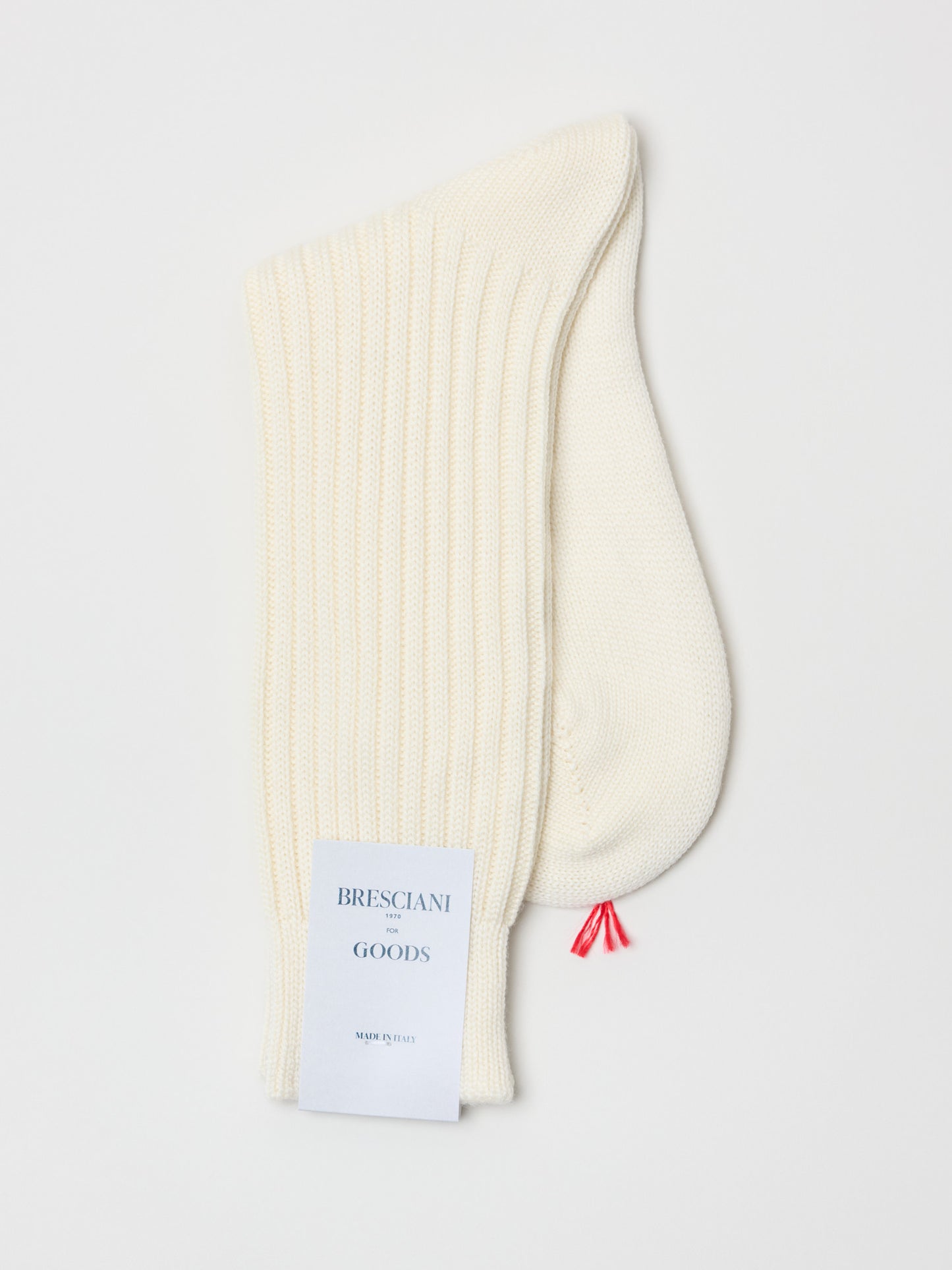 Heavy Ribbed Wool Socks, Ecru
