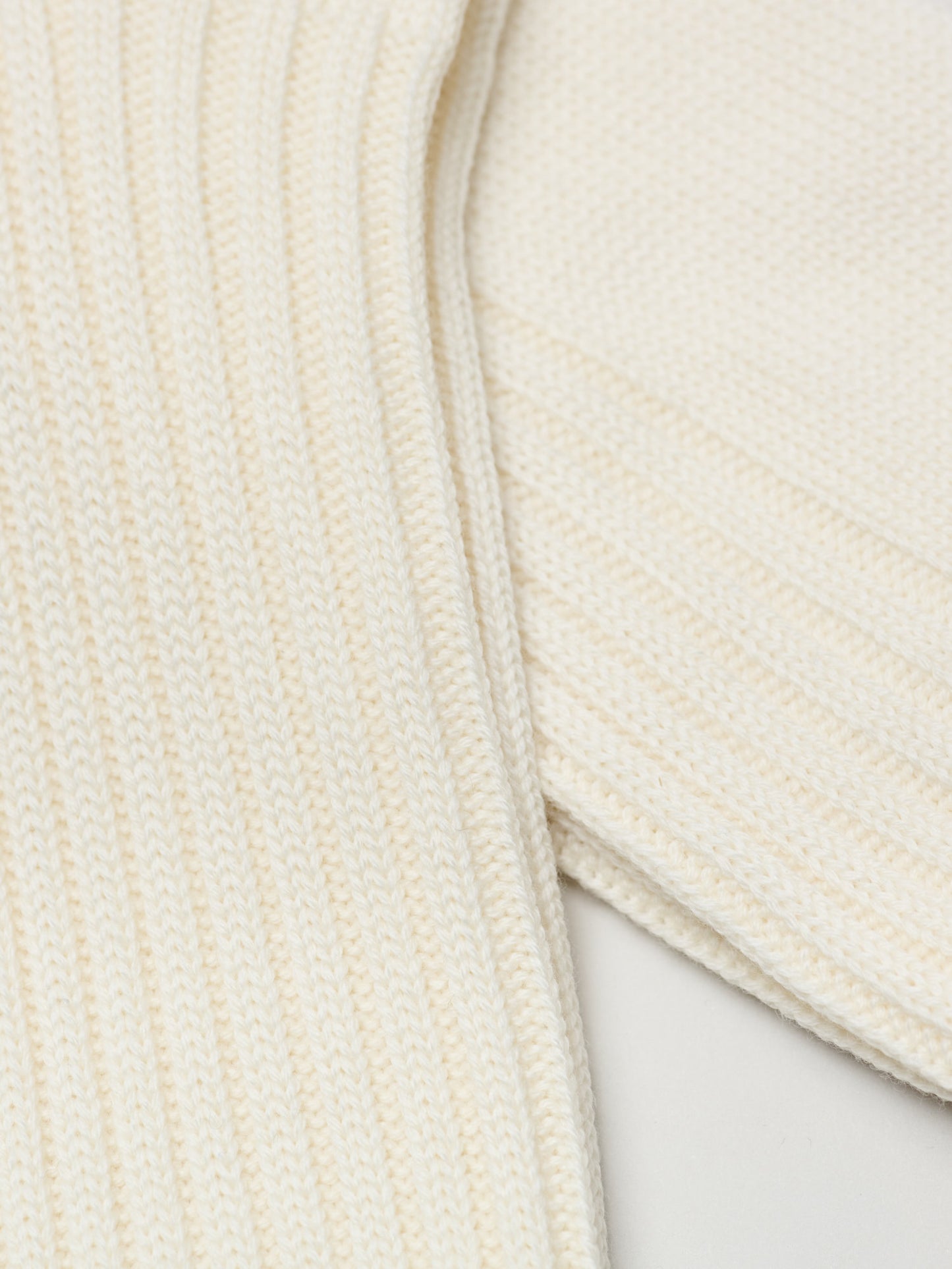 Heavy Ribbed Wool Socks, Ecru