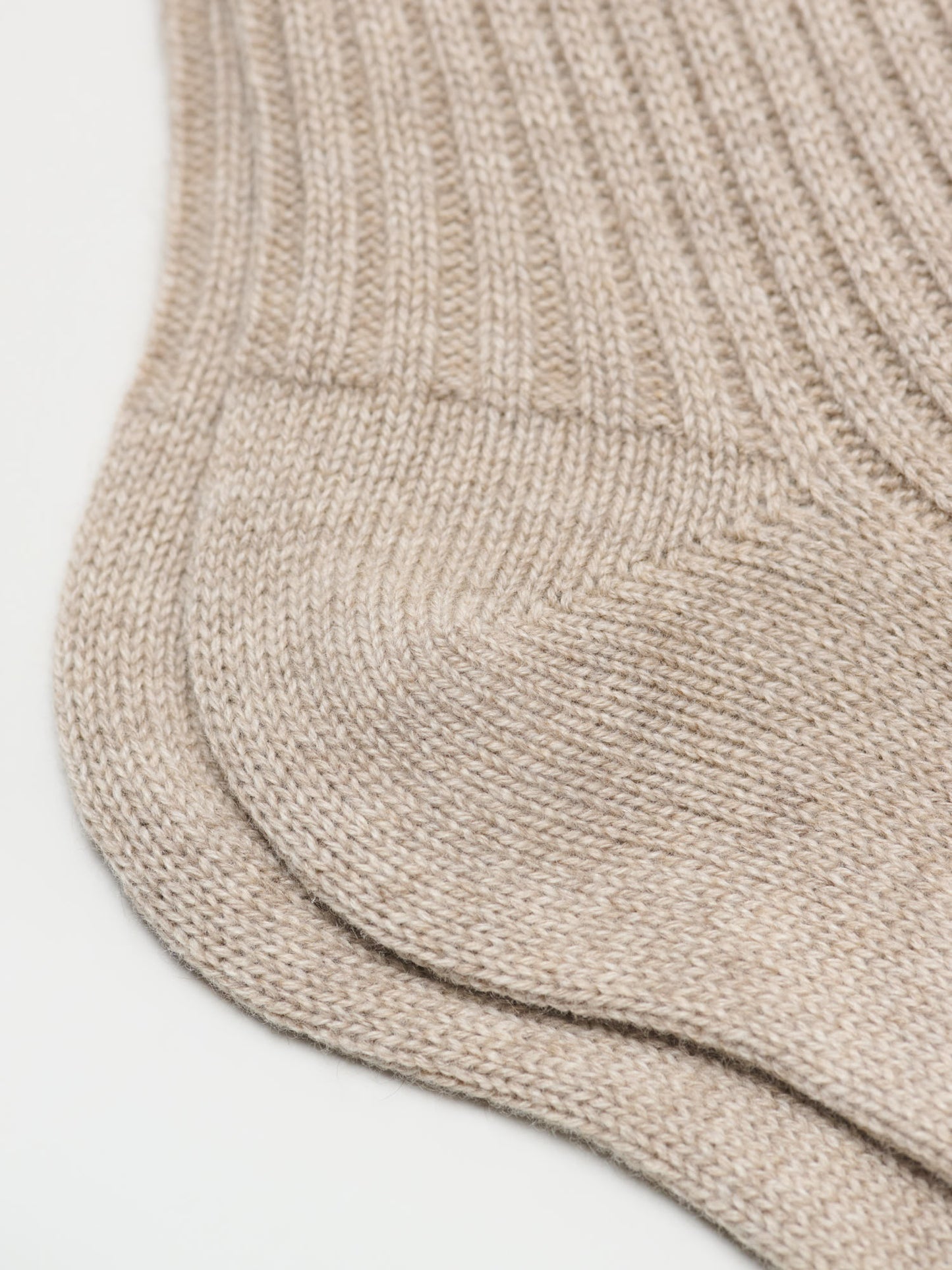 Heavy Ribbed Cashmere Socks, Natural