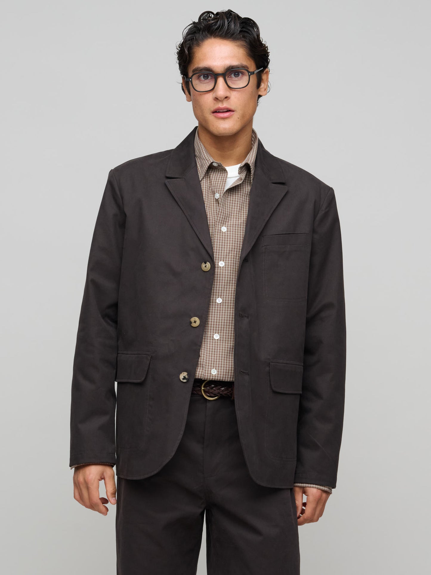 Métier Jacket Soft Cotton Twill, Chocolate