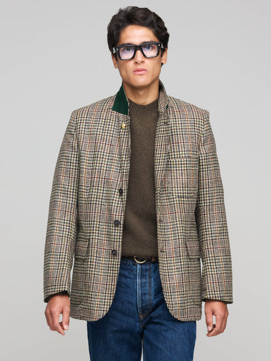 MKVII POW Shetland Tweed Blazer, Wine