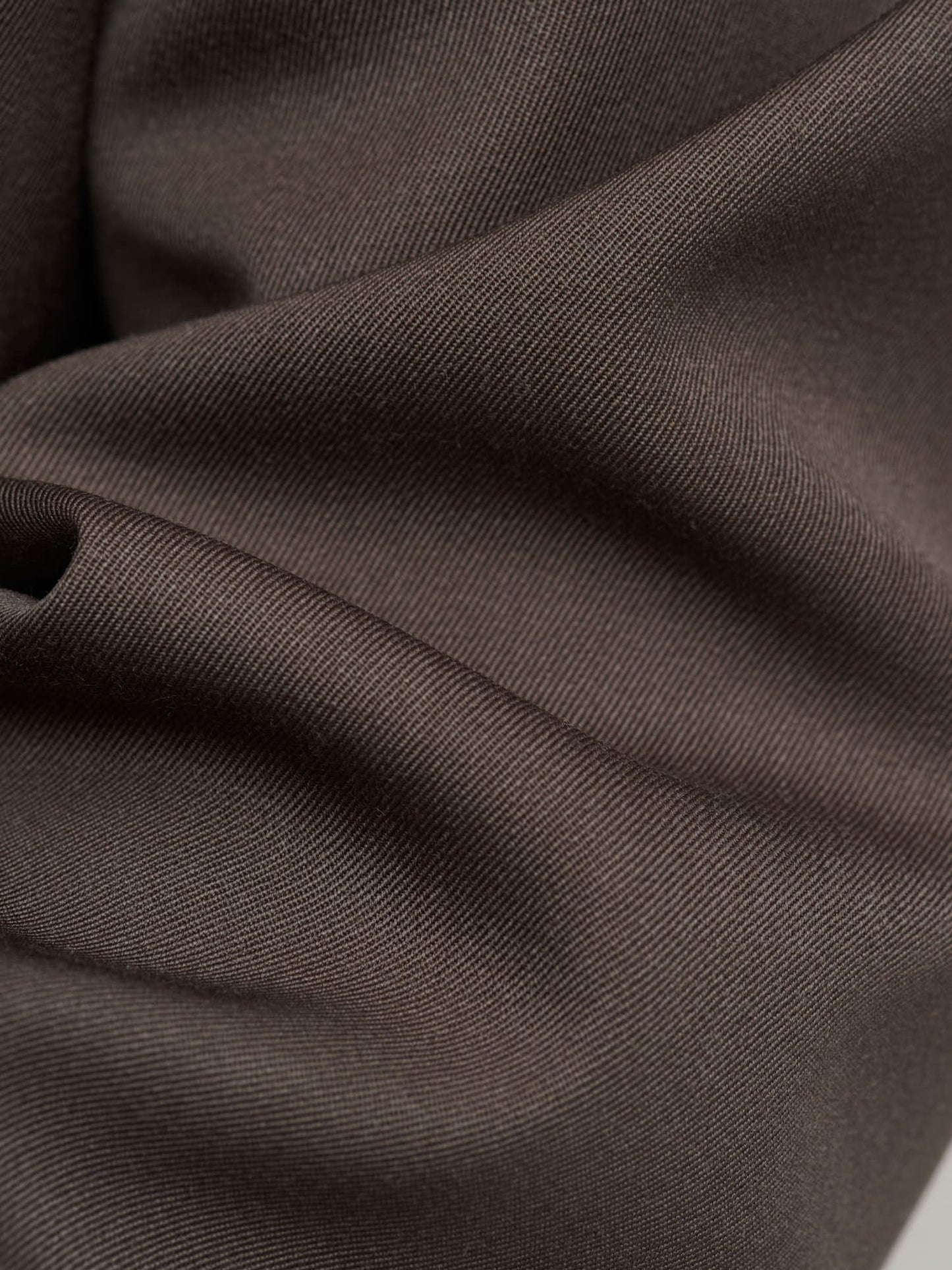 Light Wool Max Gabardine Two-Tuck Slacks, Dark Brown