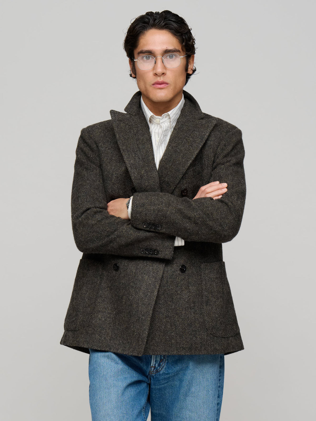 K-Jacket DB Soft Tweed, Brown