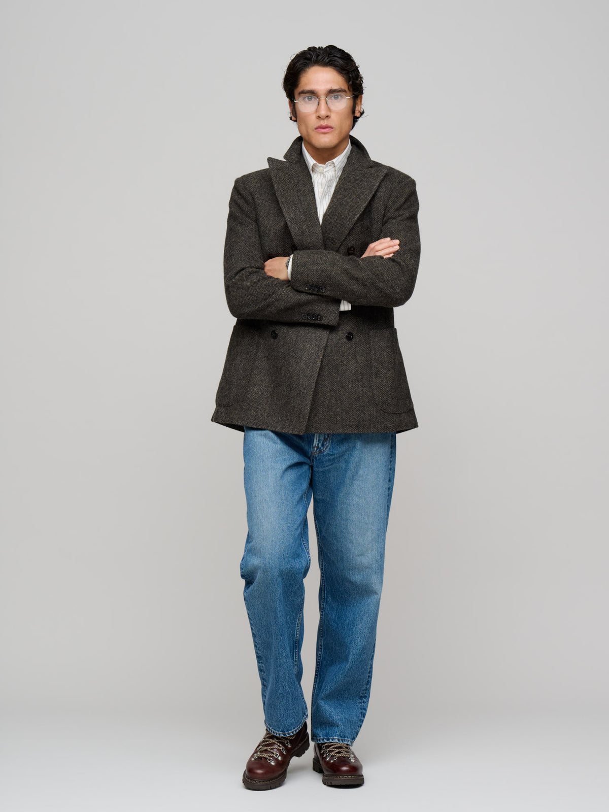 K-Jacket DB Soft Tweed, Brown