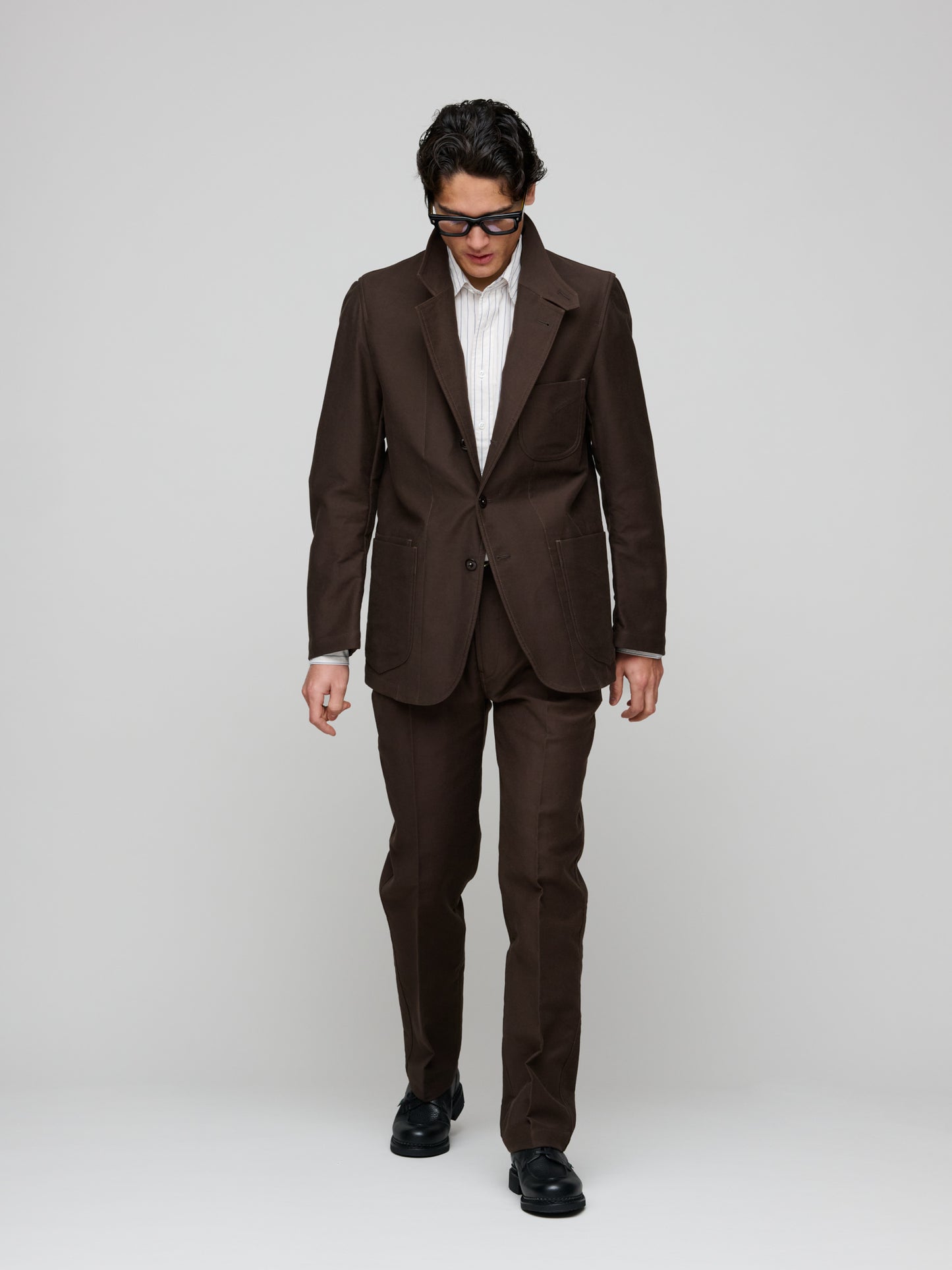 Satin Back Twill Western Games Blazer, Brown