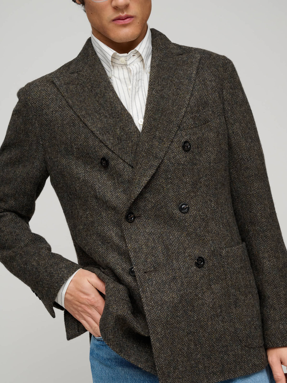 K-Jacket DB Soft Tweed, Brown