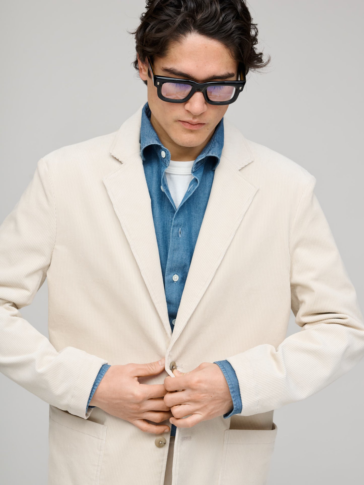 Writer's Jacket Wale Corduroy, Ivory