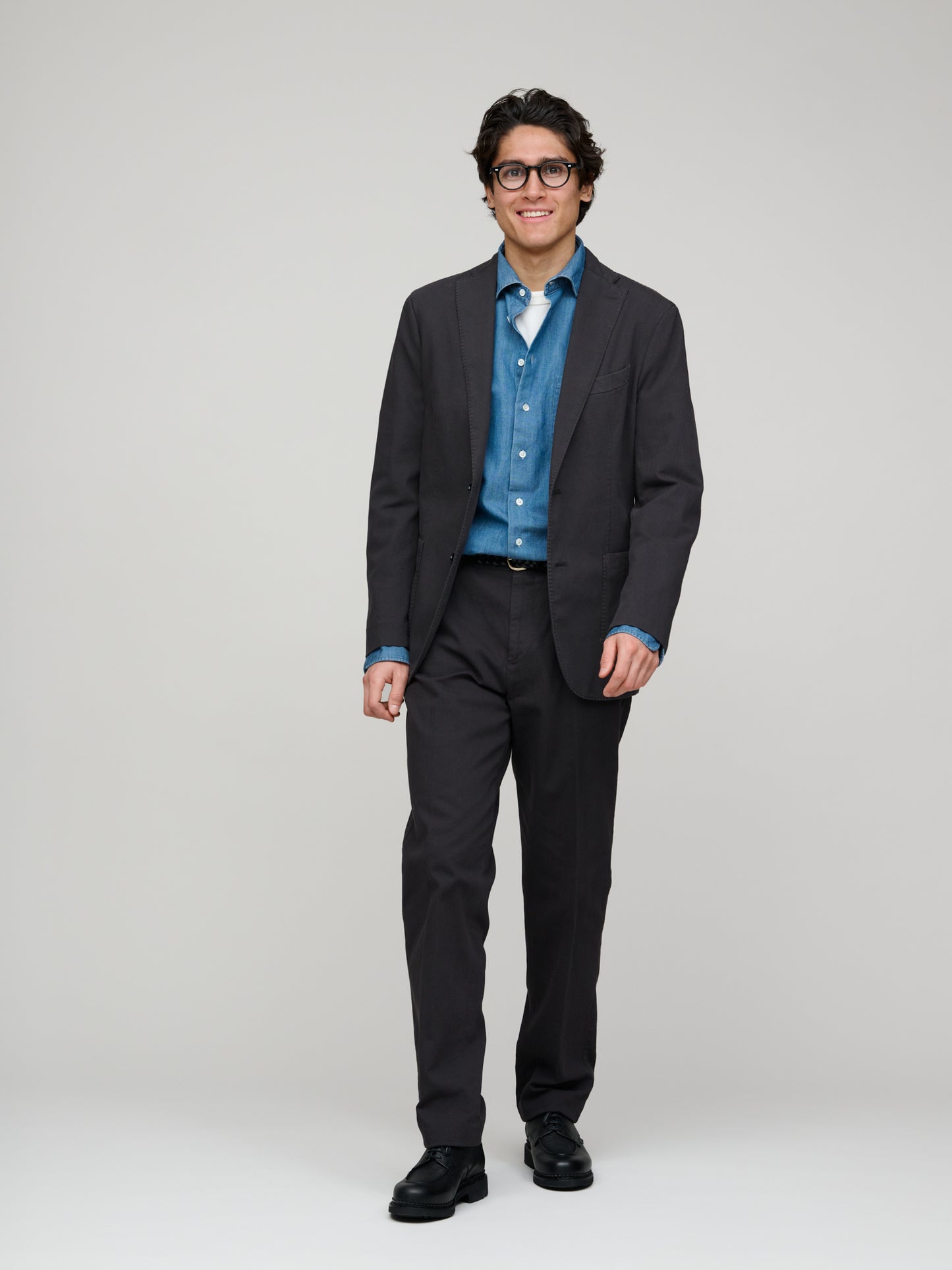 Woven Piqué Cotton K-Jacket, Ebony