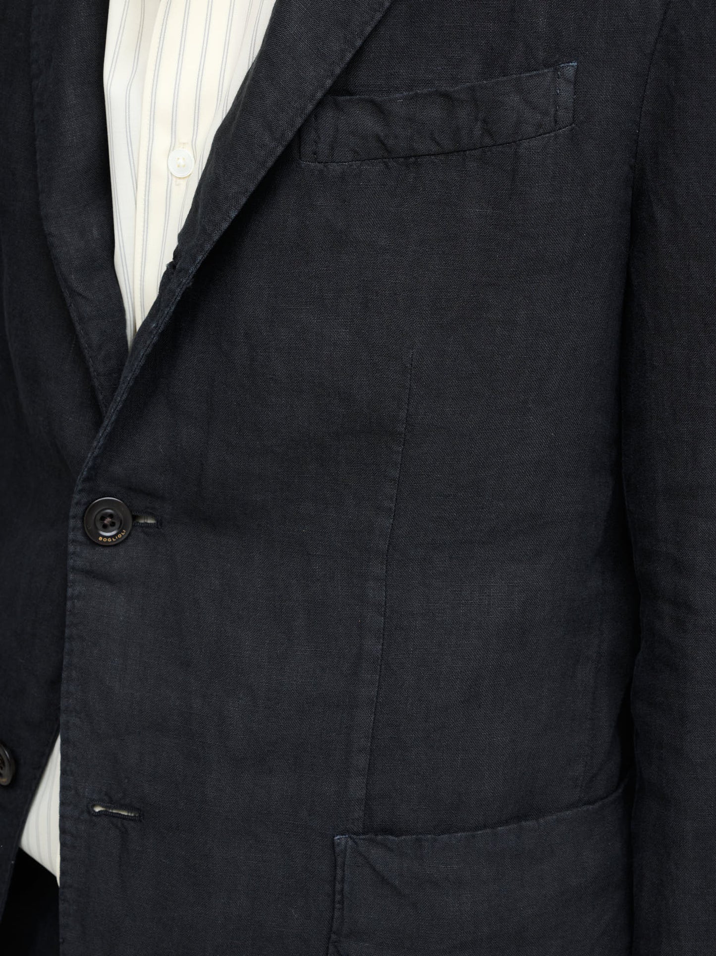 Linen Suit, Black - Wide Pleated Trousers