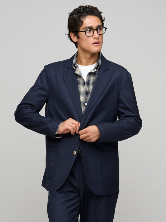 Writers Jacket Super 130's Wool, Dark Navy
