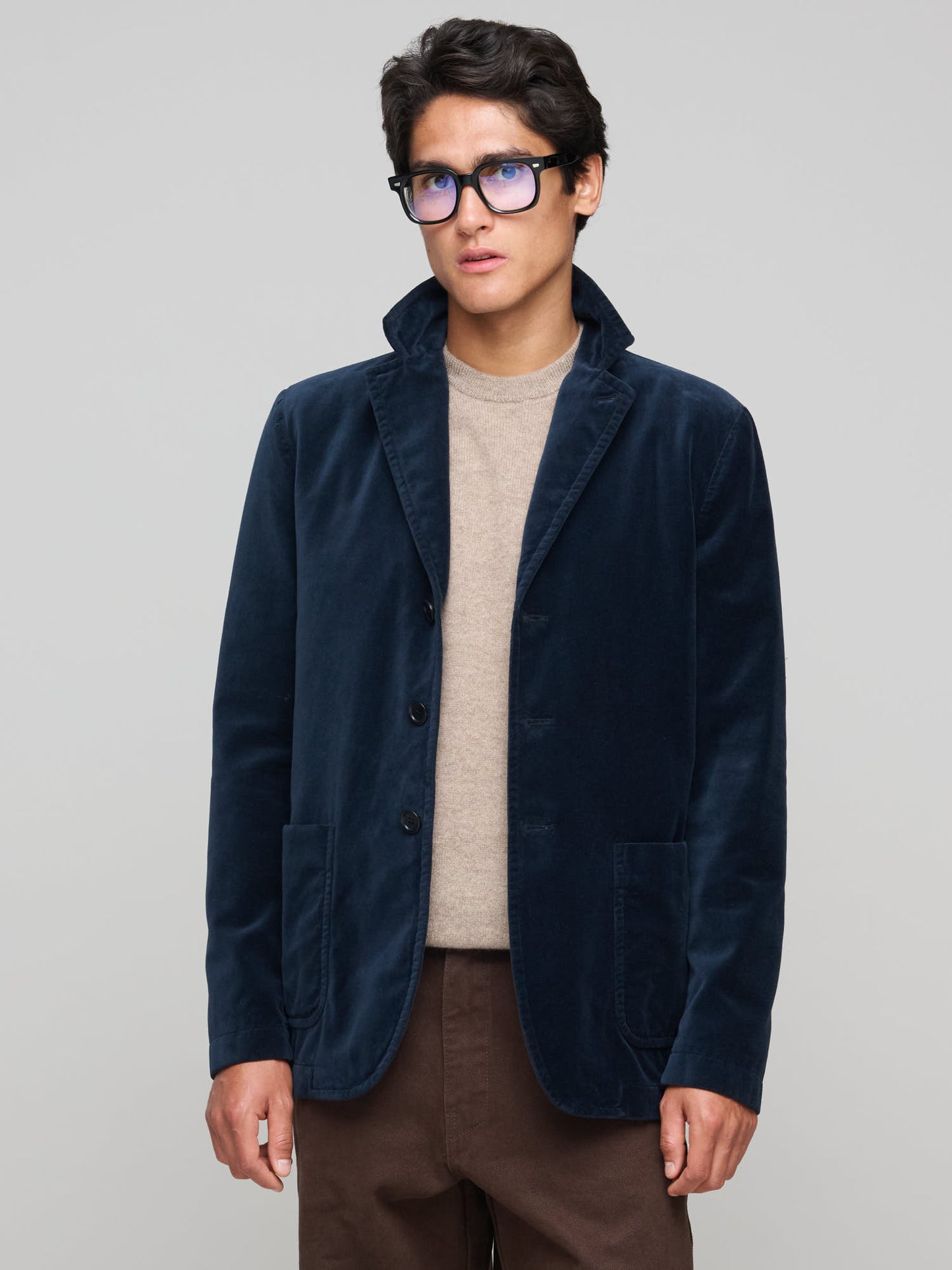 Velvet Blazer Isaac, Navy