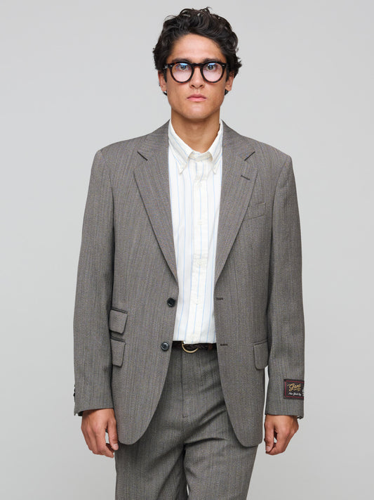 Herringbone Suit Jacket, Deep Brown