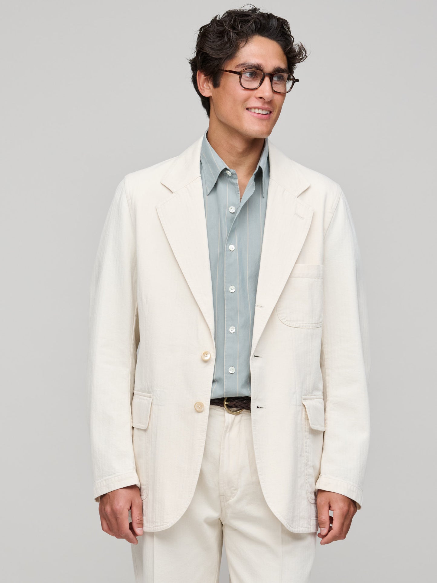 Herringbone Twill Cotton Games Blazer Mk. I, Ecru