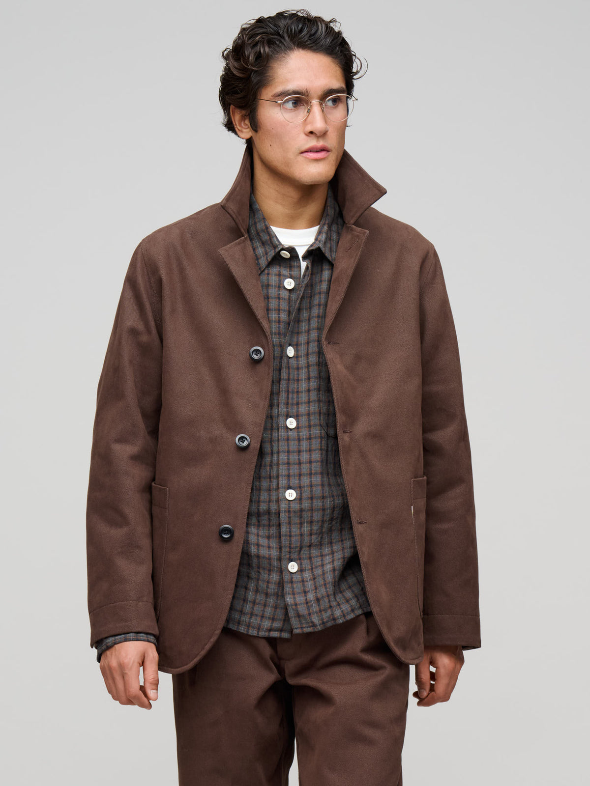 Bruton Blazer Heavy Peached Cotton, Dark Brown