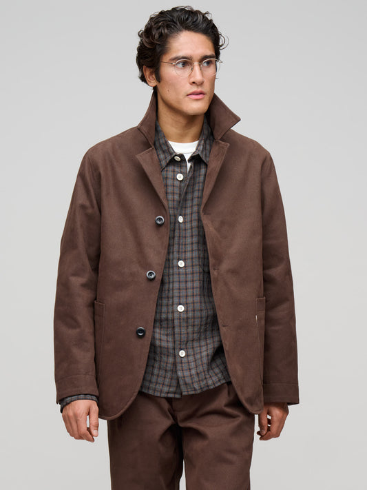 Bruton Blazer Heavy Peached Cotton, Dark Brown