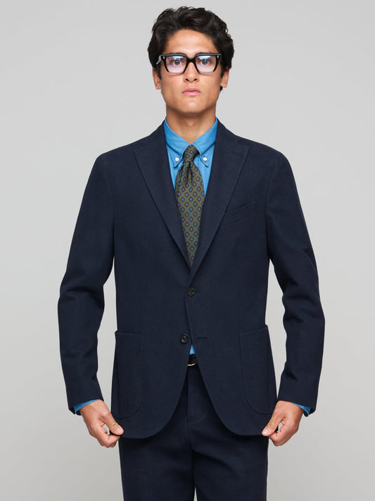 Brushed Cotton Twill Jacket, Navy