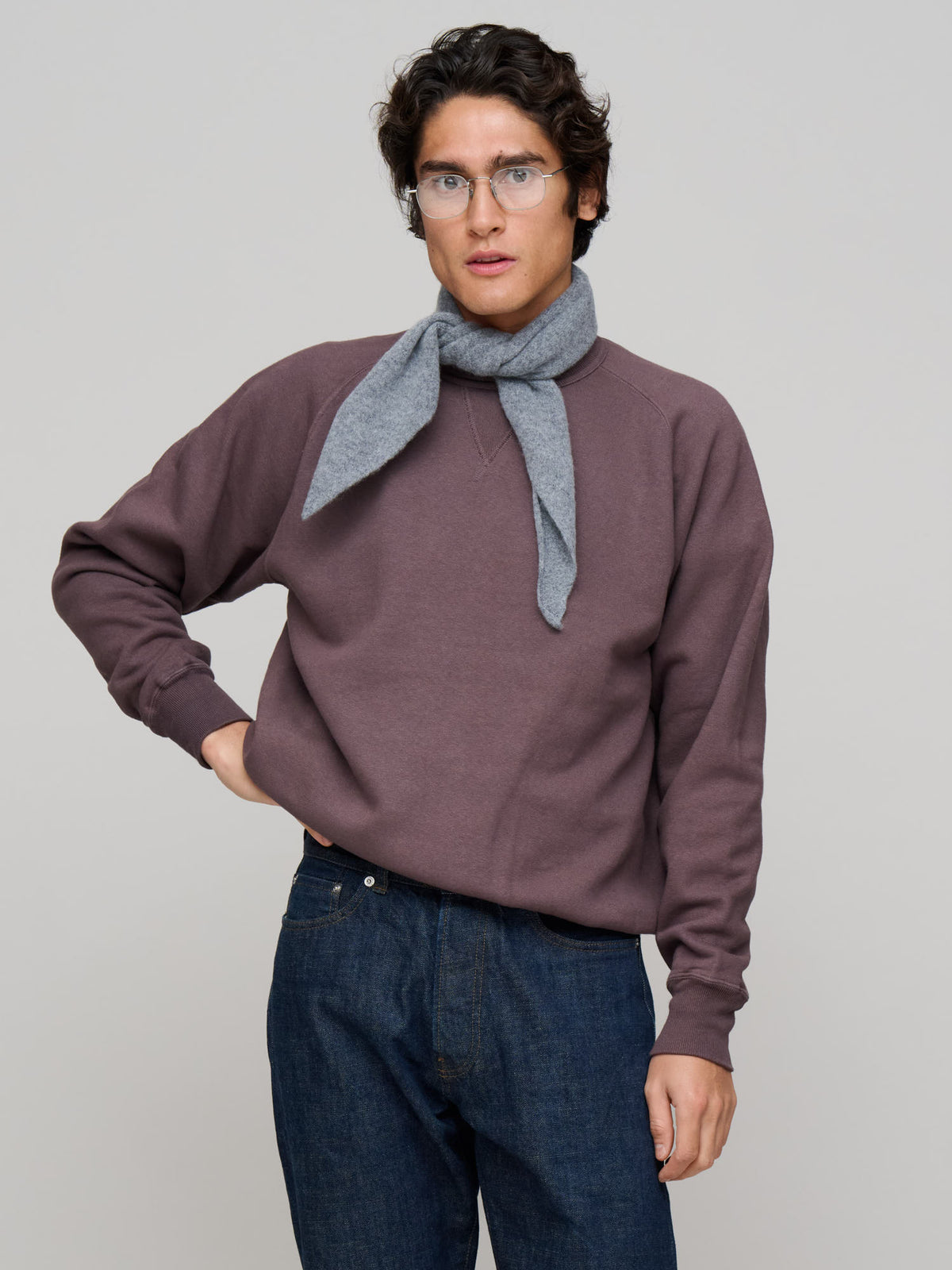 Puamana CN Sweatshirt Japanese Brushed Fleece, Raisin