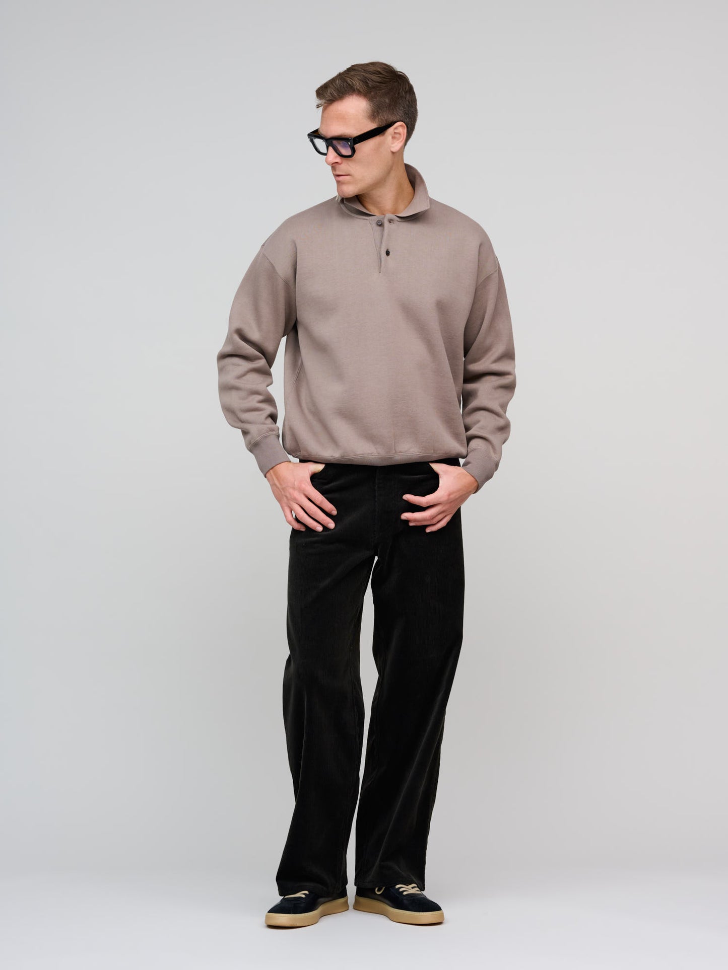 Smooth Soft Sweat Polo, Olive Brown